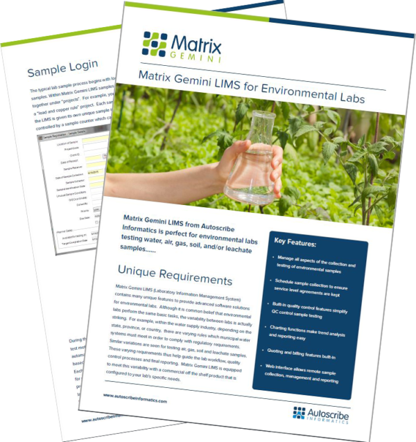 Matrix Gemini LIMS Brochure Cover