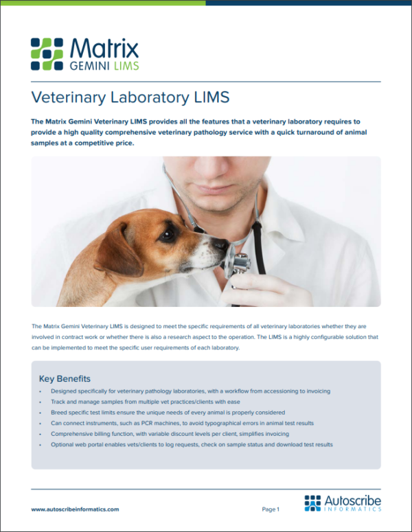 Matrix Gemini LIMS Brochure Cover